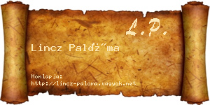 Lincz Palóma névjegykártya